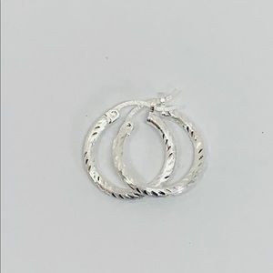 Sterling Silver 925 Small Hoop Earrings 18mm